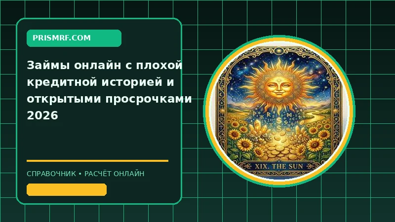 займы онлайн с плохой кредитной историей и открытыми просрочками 2026 — Полный обзор 2026,